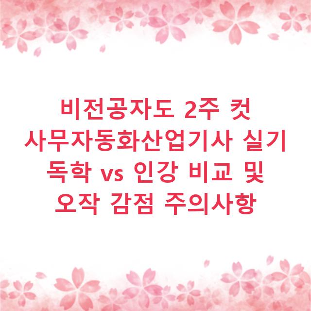 비전공자도 2주 컷 사무자동화산업기사 실기 독학 vs 인강 비교 및 오작 감점 주의사항