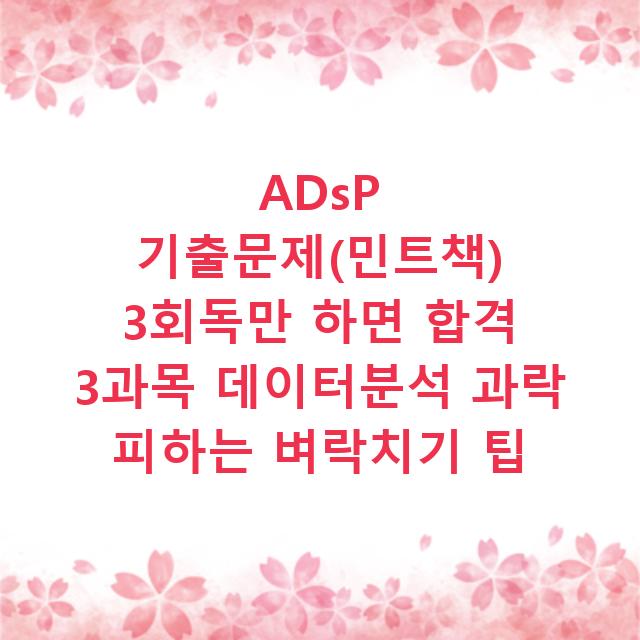 ADsP 기출문제(민트책) 3회독만 하면 합격 3과목 데이터분석 과락 피하는 벼락치기 팁