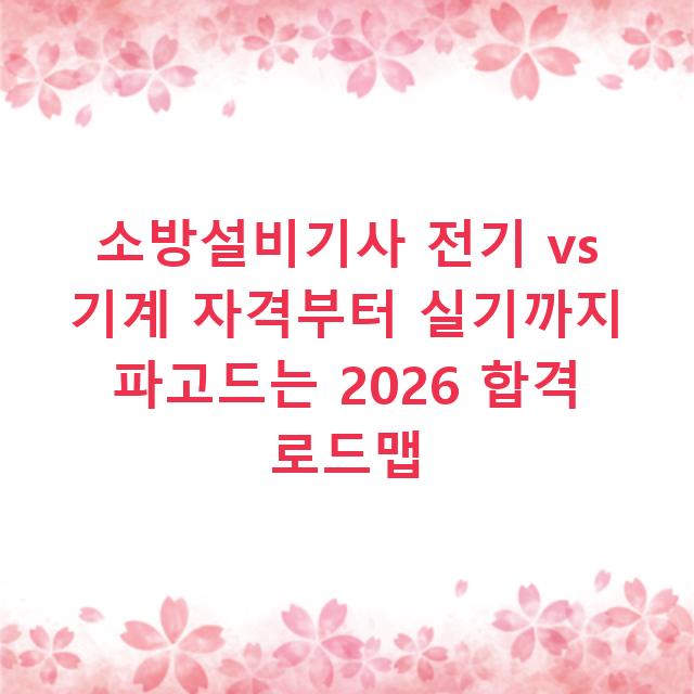 소방설비기사 전기 vs 기계 자격부터 실기까지 파고드는 2026 합격 로드맵
