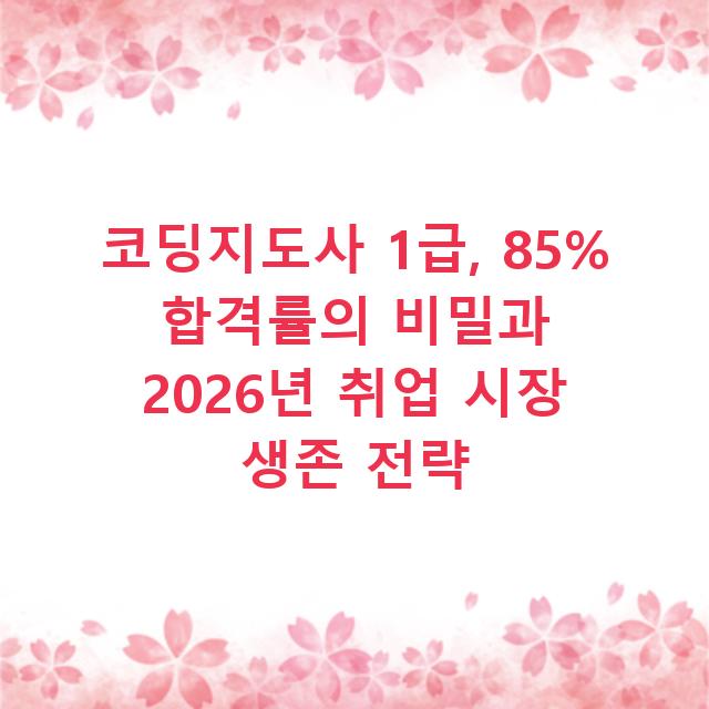 코딩지도사 1급, 85% 합격률의 비밀과 2026년 취업 시장 생존 전략