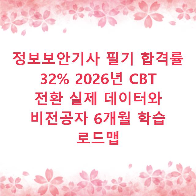 정보보안기사 필기 합격률 32% 2026년 CBT 전환 실제 데이터와 비전공자 6개월 학습 로드맵